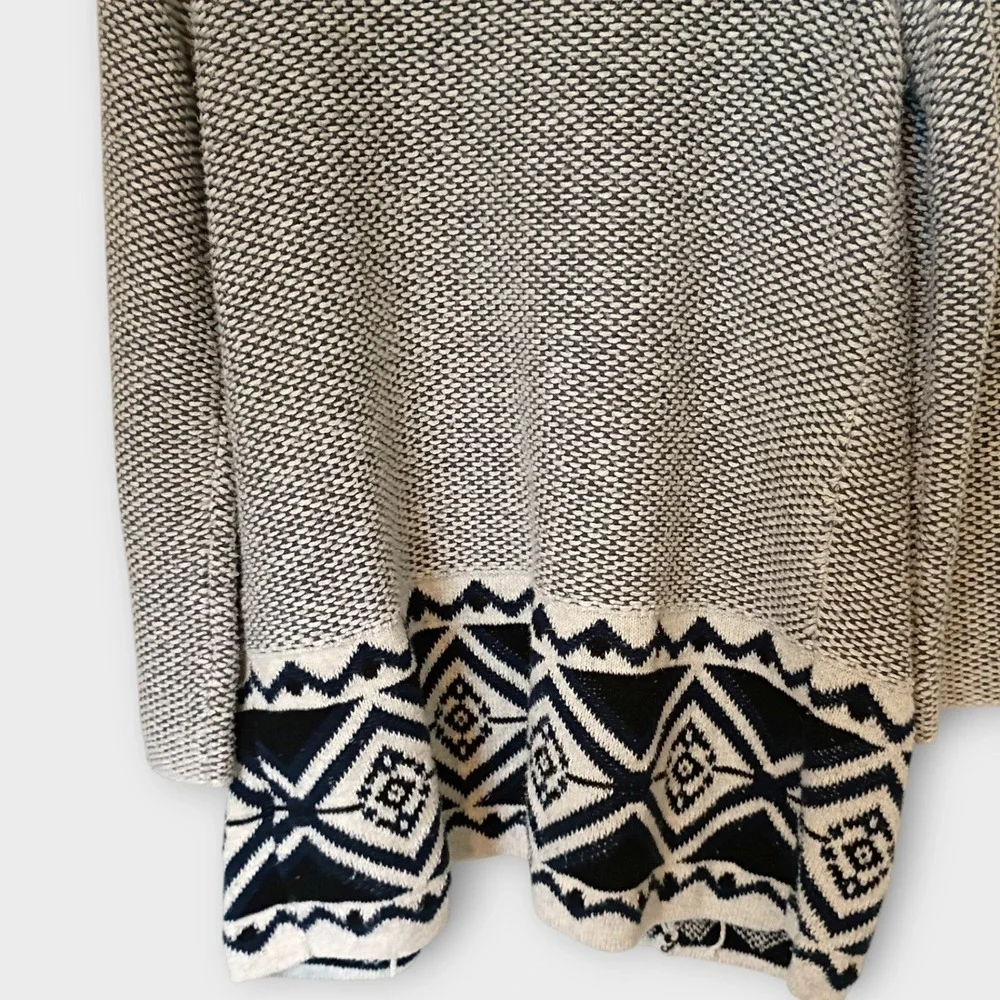 Old Navy Women's M‎ Open Front Cardigan Sweater Beige Black Aztec Print Knit